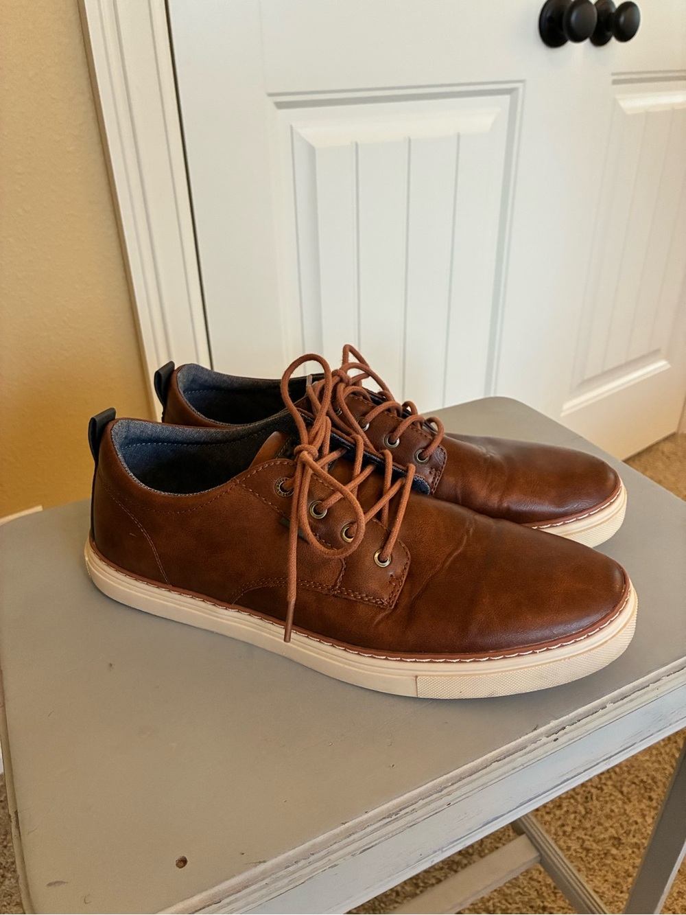 B-52 by Bullboxer Men's Renegade Sneaker Cognac Brown Oxford Casual Shoes